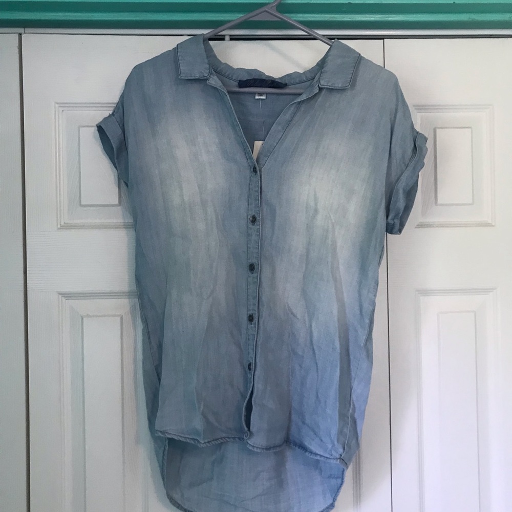 Denim button up blouse